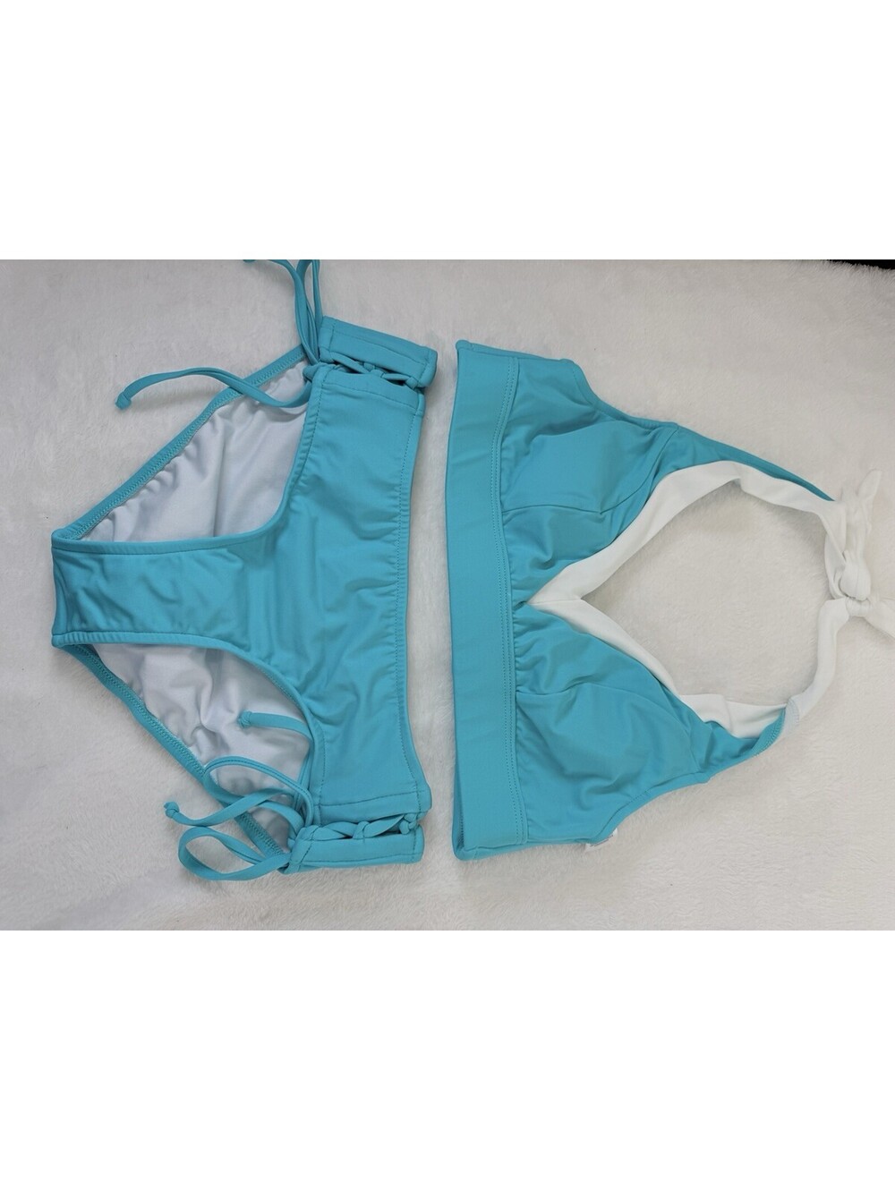 Venus Bikini Set Small Halter Top 6 Bottom 4 Aqua Blue Womens Swimwear